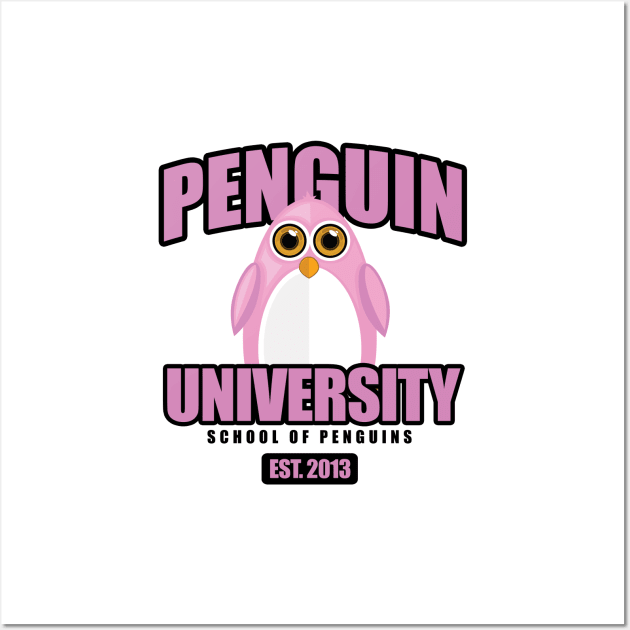 Penguin University - Pink Wall Art by adamzworld